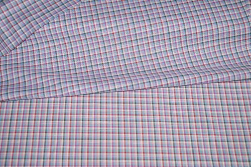 Baumwolle Hemdenstoff blau rosa kariert